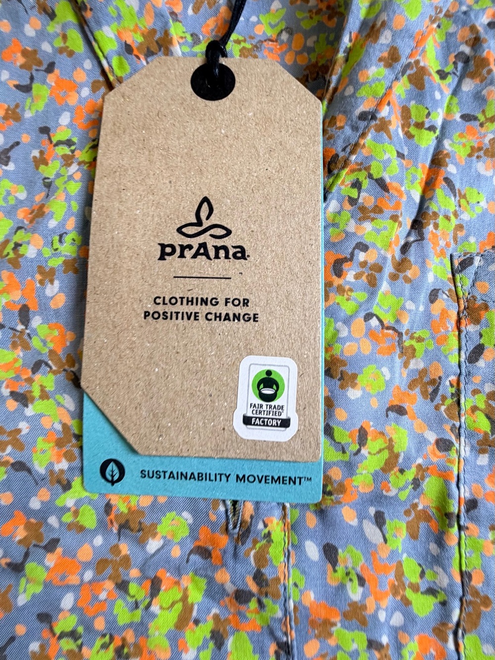 NWT prAna Iguala Floral Button Front TENCEL Modal Crop Shirt Top Small - Picture 5 of 9